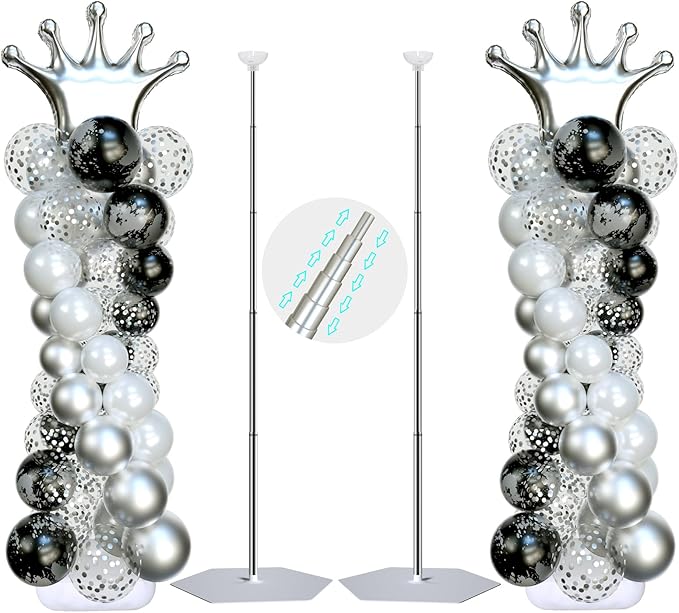 SINBEE Balloon Arch Stand, Balloon Arch Kit of 2, 7 Feet Height Adjustable by SINBEE