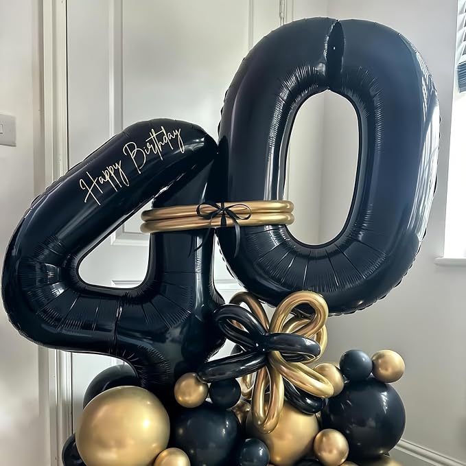 Black 13 Balloon Number, 40 Inch Number 13 Balloon Large Black Foil Mylar - Image 7