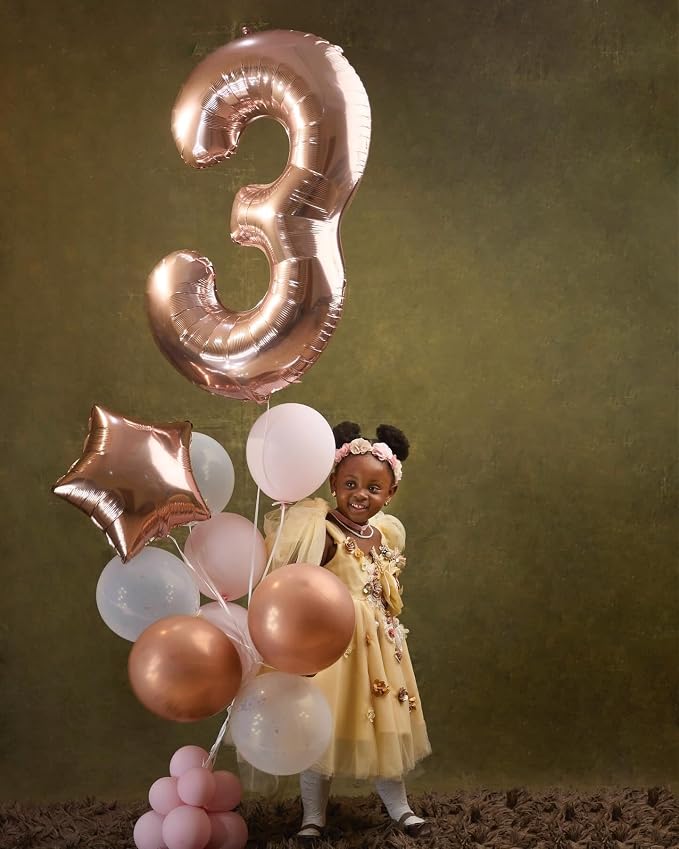 Rose Gold 3 Balloon - Image 2