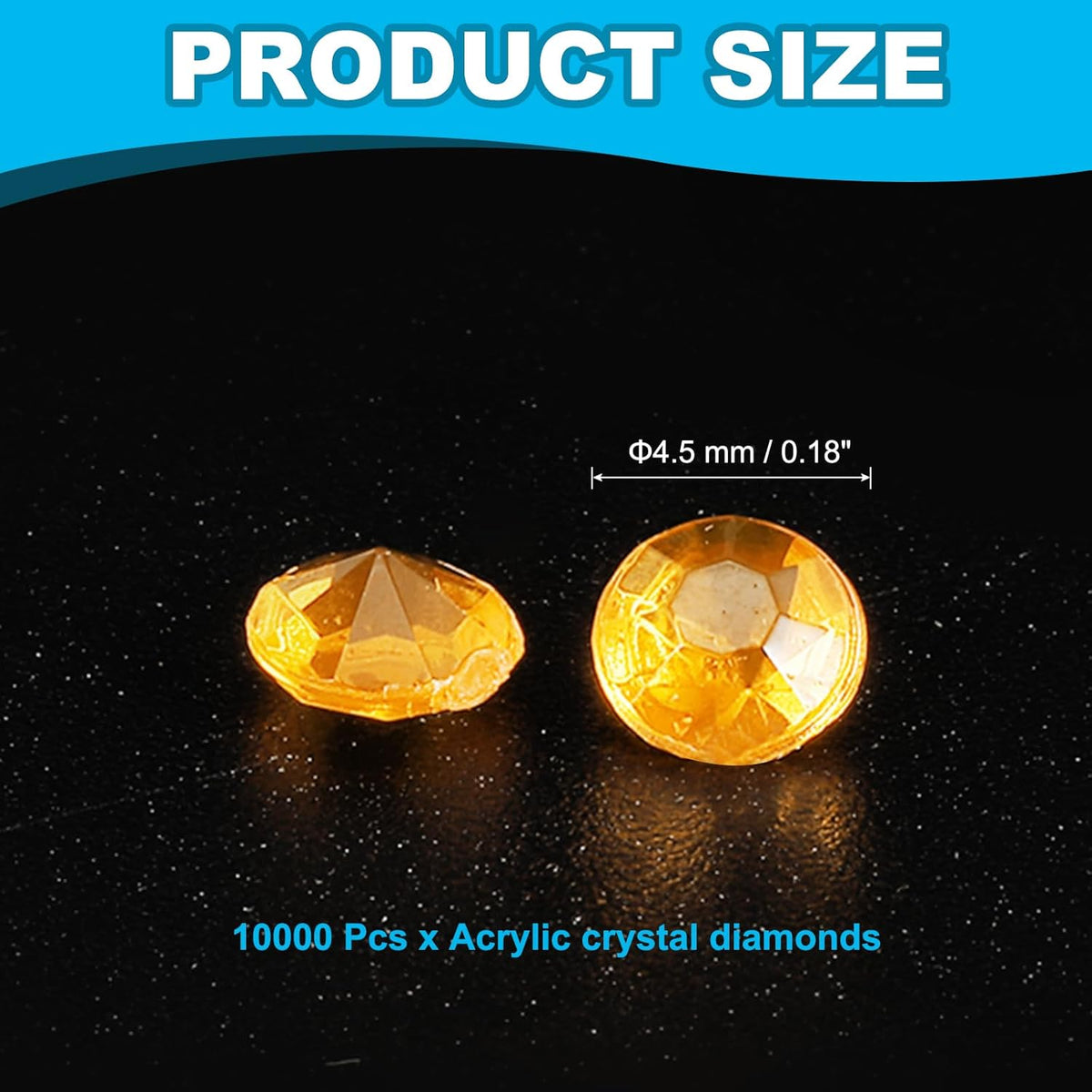 PATIKIL 10000 Pcs Wedding Table Scatter Confetti Crystals 4.5mm Acrylic Diamonds Vase Fillers Gems for Table Centerpiece Decorations Party Vase Beads, Golden Yellow