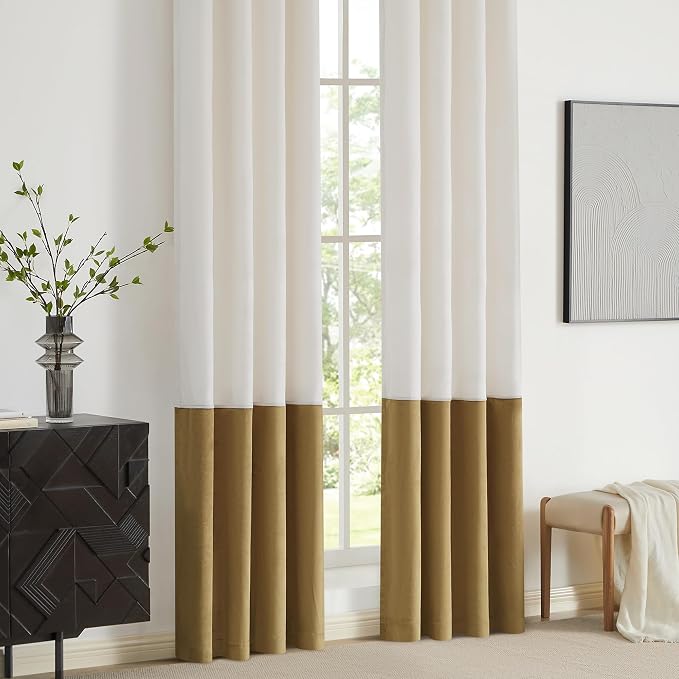 BULBUL Luxury Cream Gold Curtains 102 inches - Image 4