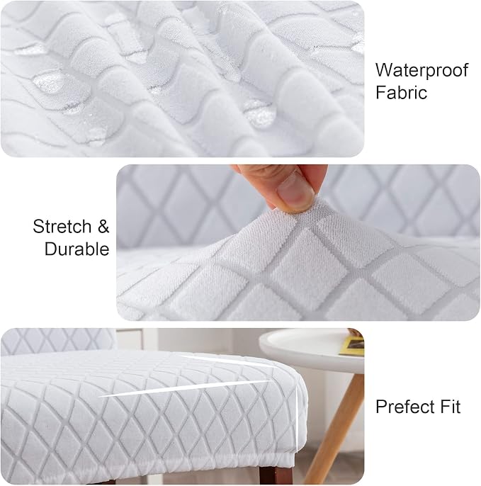 Waterproof Dining Chair Covers Set of 4 Parsons Chair Slipcovers | Double - Image 3
