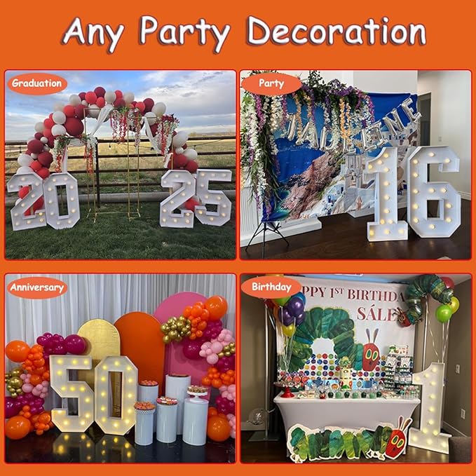 4FT Light Up Numbers Letters, Mosaic Numbers - Image 6