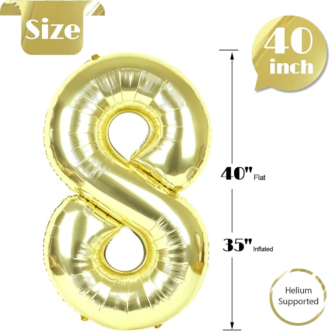 Light Gold 8 Balloon - Image 5