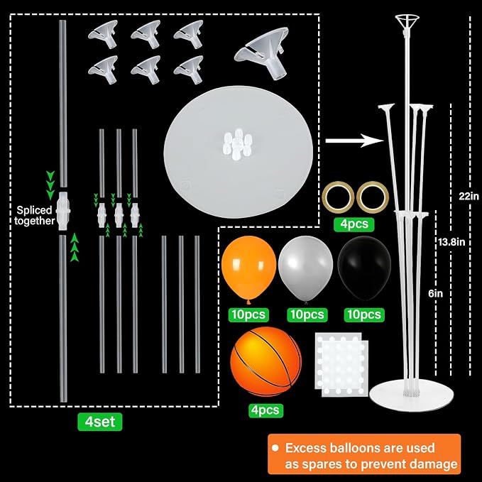 4 Sets Basketball Party Balloon Stand Kits - Image 2