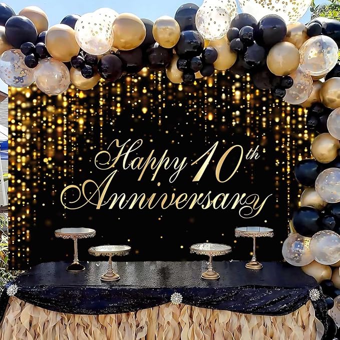 Happy 10th Anniversary Backdrop - Image 2