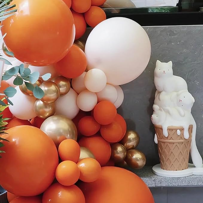 Voircoloria 130pcs Burnt Orange Balloons Garland Arch Kit, 18 12 10 5 Inch | - Image 5