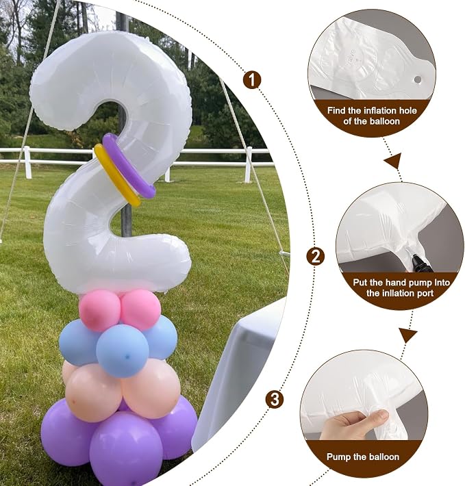 Number Balloons 2 Balloon 40 inch White - Image 6