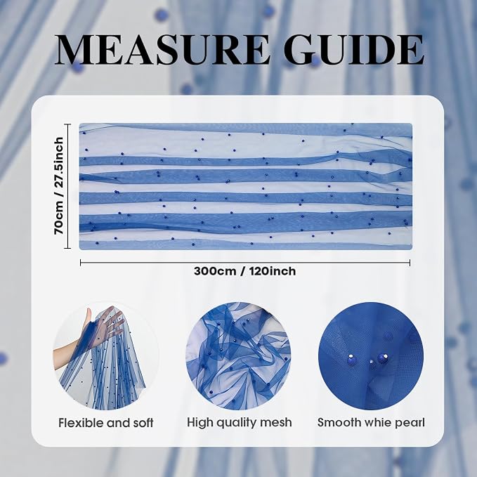 Artoid Mode Pearl Light Bule Gauze Table Runner 120 Inch, Seasonal Sheer Dining - Image 5