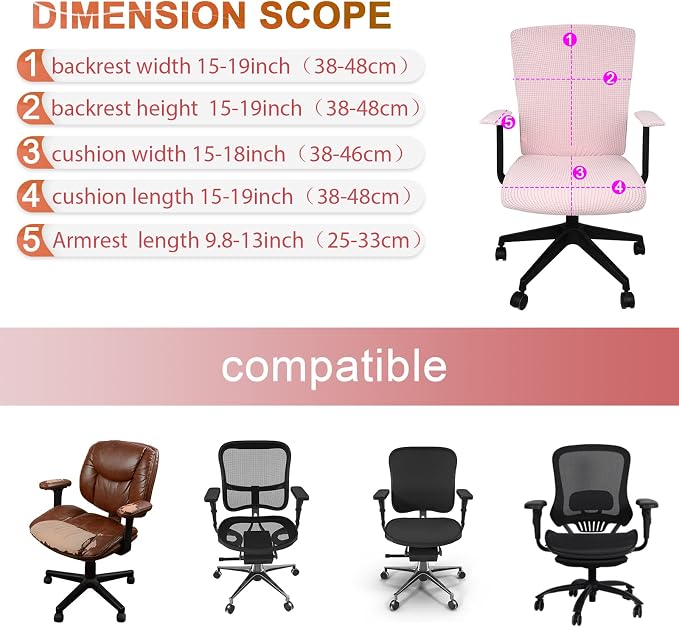 4 Pcs Office Chair Covers Set Computer Universal Protective Stretchable Chair - Image 2