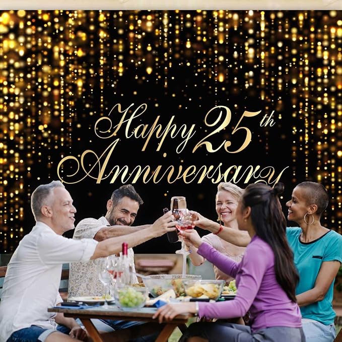 Happy 25th Anniversary Backdrop - Image 3