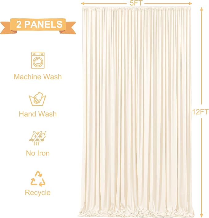 10x12 Champagne Backdrop Curtains - Image 5