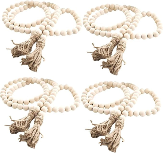 LSKYTOP 60 Inches Wood Bead Garland by LSKYTOP