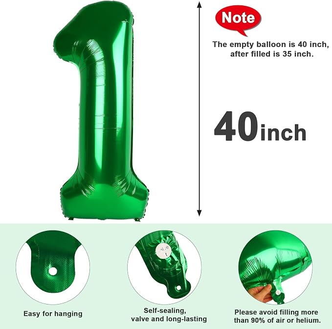 Number Balloons 28 Balloon Dark Green - Image 6