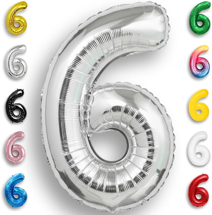 Silver Number Balloon 6 Mylar Foil Balloons 32 inch by Unknown