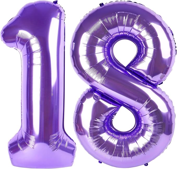 18 Balloon 40 inch Purple Number Balloons by Enyeopd