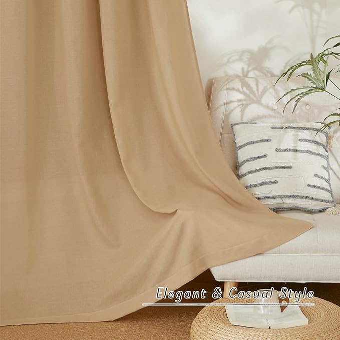 NICETOWN Burlap Linen Doorway Curtains 80 inches Long, Grommet Thick Linen - Image 6