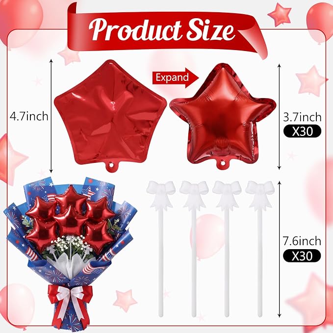 30 Pcs Mini Star Self Inflatable Balloons - Image 3