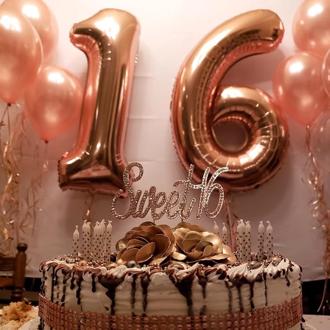 40 Inch Rose Gold Large Numbers Balloons 5, Self Inflating Digit 5 Helium - Image 8