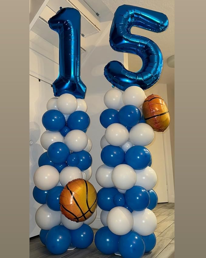 17 Balloon - Metallic Blue Birthday Number Balloons, 40 Inch Decorations | - Image 8