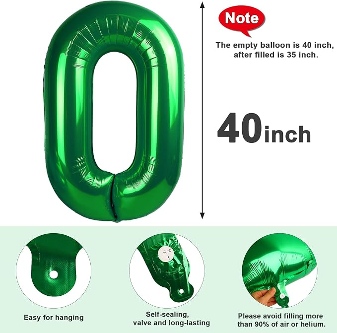 Number 11 Balloon 40Inch for 11 Year Old Birthday Decorations, Dark Green | - Image 6