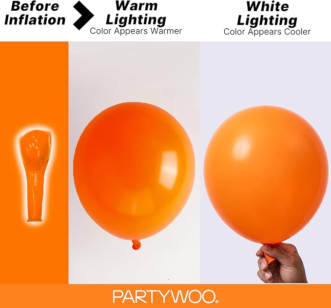 PartyWoo Orange Balloons 100pcs Matte Orange Color 36 18 12 10 5 Inch | Balloons - Image 4