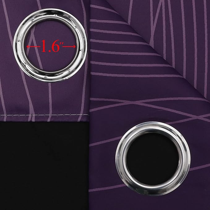 Purple and Greyish White Ombre Blackout Curtains 84 Inches Long, Full Room - Image 7
