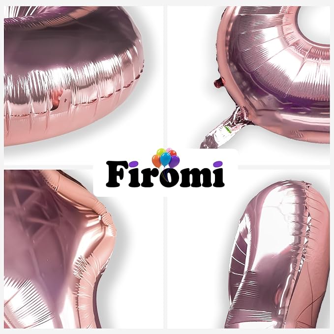 FIROMI 16 Foil Number Balloons Rose Gold 40-inch Big Mylar Balloon Numbers | - Image 5