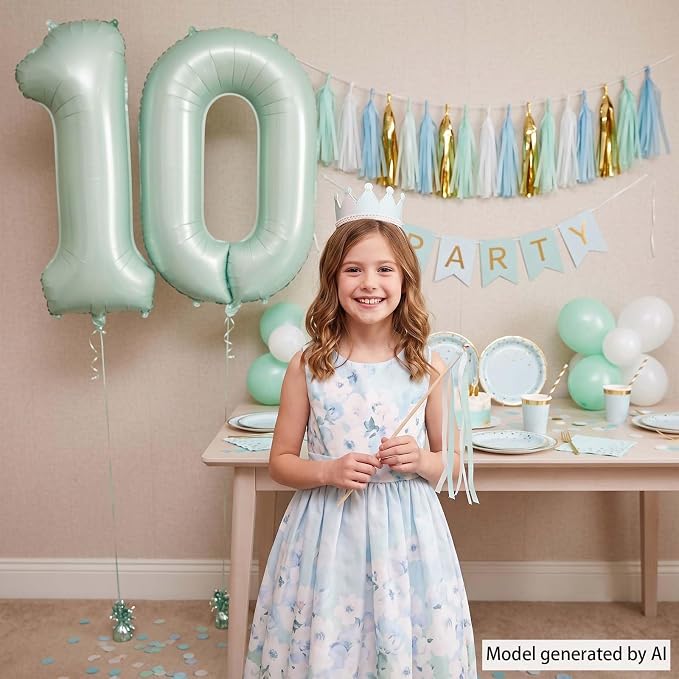 Olive Green Number 10 Balloon 40 Inch, Backdrop - Image 6