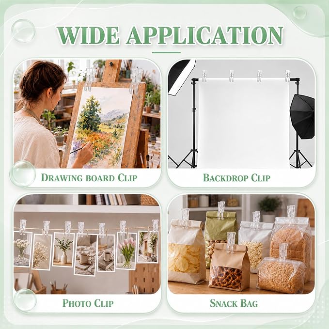 40 Pack Large Balloon Arch Clips Plastic Transparent Backdrop Spring Clamps 3.5 - Image 7