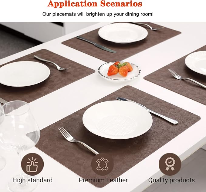 Vinyl Placemats Set of 12 Heat Resistant Easy Clean Non-Slip Place Mats - Image 2