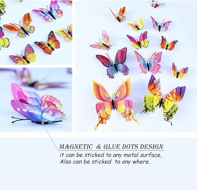 OPSEAM 3D Butterfly Wall Decor Butterfly Decorations Stickers - Image 3