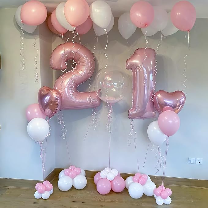40" Balloon Number 0 Pastel Pink, Large Foil Pink Number Balloons Set 0-9 - Image 8