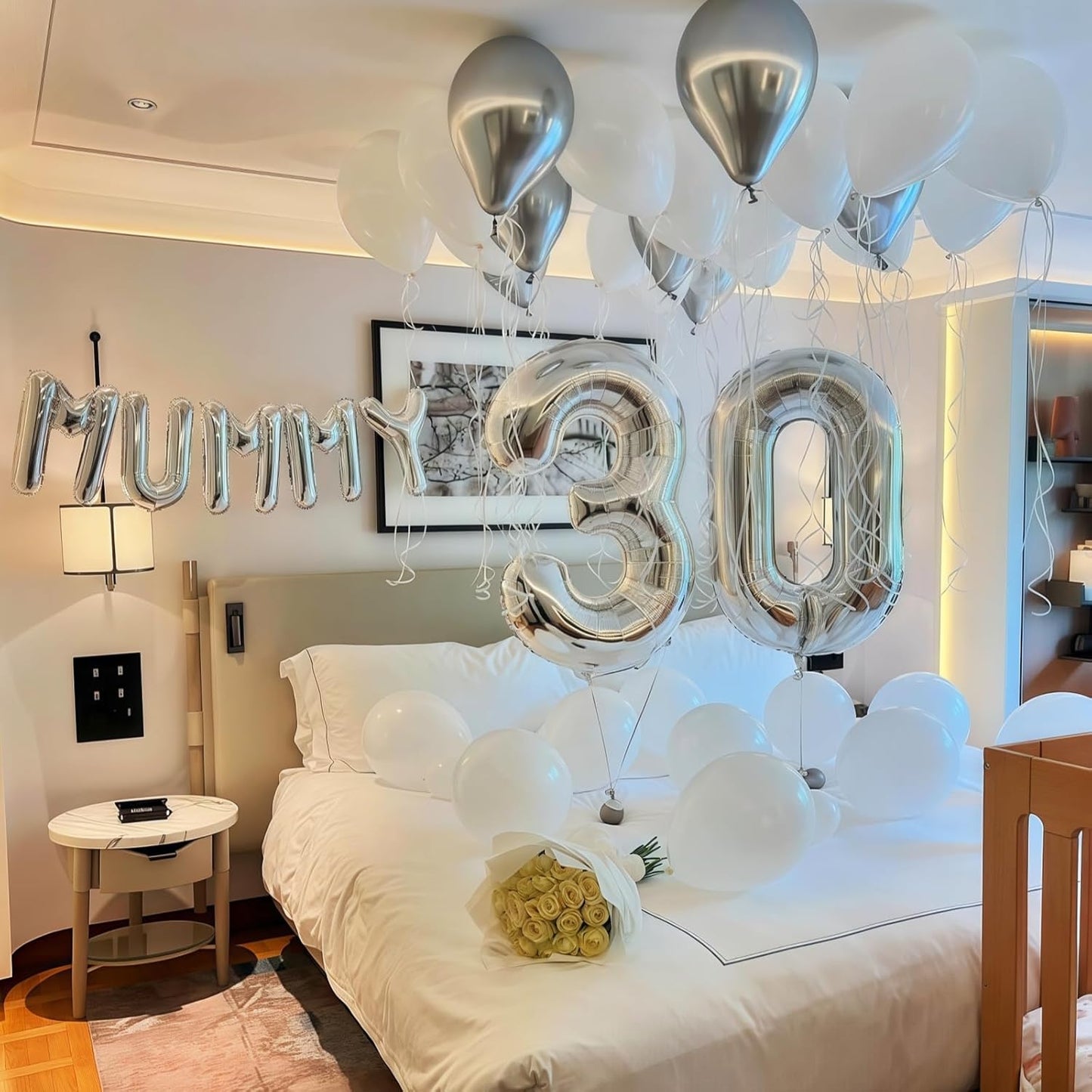 40 Balloons Silver, Giant Number 4 & 0 Helium Foil Balloon for Women 40th Birthday Decor, 40'' Self Inflating Mylar Number 40 Balloon for Man Anniversary Party Globos De Numeros Decorations Supplies