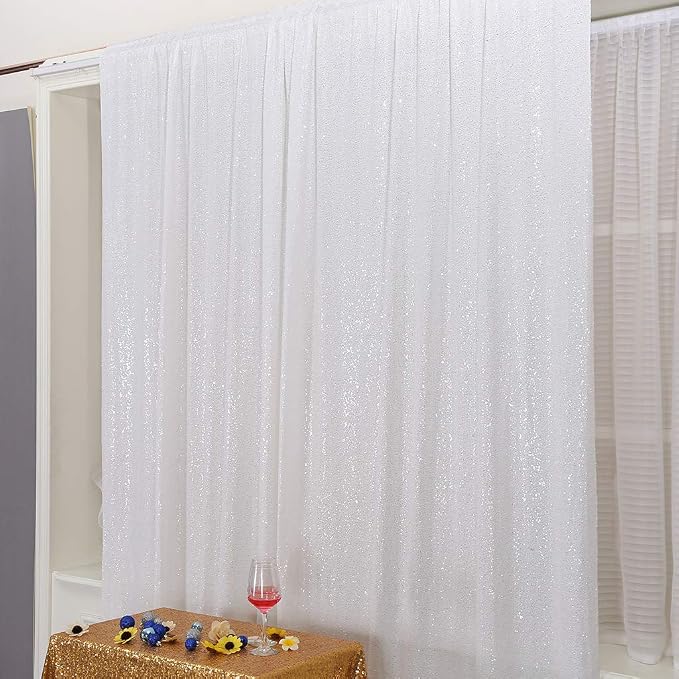 Eternal Beauty White 3mm Sequin Backdrop 5x7 Ft - Image 4