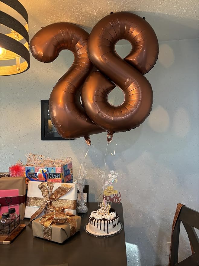 40 Inch Brown Number 8 Balloon Birthday Party Decorations - Image 6