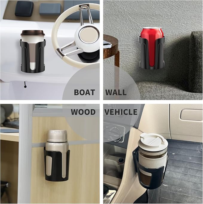 Large Cup Holder, Universal Wall Mount Drink Holder | Holds Large 8-40 oz. - Image 3