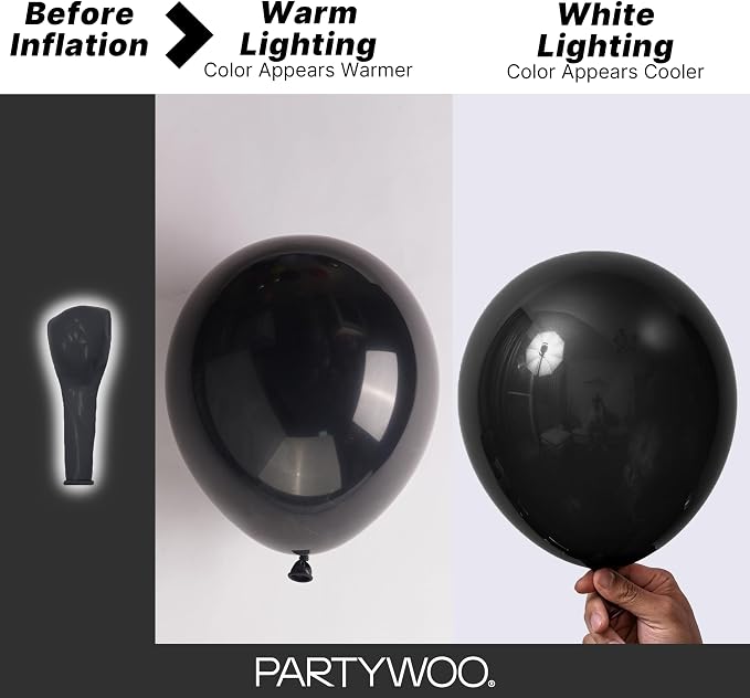 PartyWoo Black Balloons 99 pcs Different Sizes of 36 18 12 10 5 Inch Black - Image 3