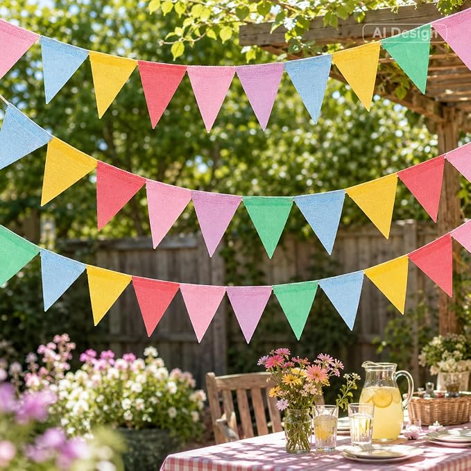 G2PLUS Pennant Banner, Triangle Flag Bunting and Decorative Garland, 65Ft | - Image 7
