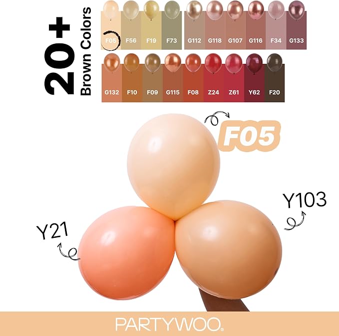 PartyWoo Nude Balloons 152pcs Apricot Boho Fall Color 18 12 10 5 Inch | 18 12 - Image 4