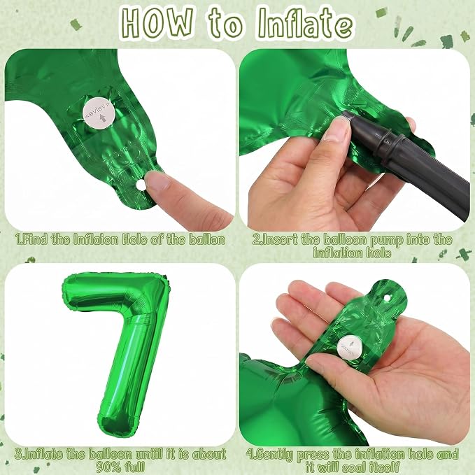Green Number 17 Balloon 40 Inch, Luminous Foil Duo - Image 5