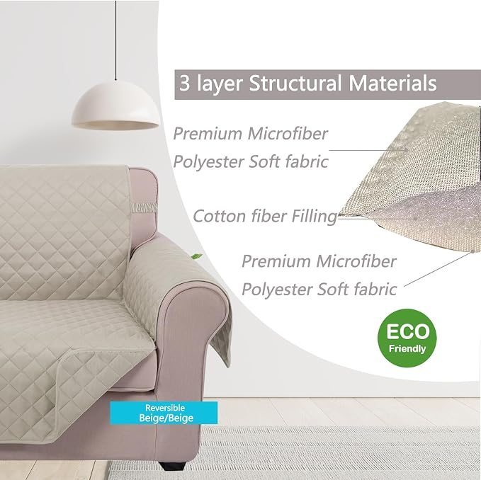 U-NICE HOME 4 Seater Sofa Cover 91''Large Couch Cover, Pet Friendly, Elastic - Image 4