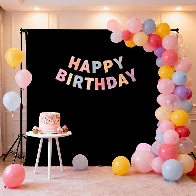 Black Photography Backdrop for Photoshoot, Fabric 5x7ft | Polyester Studio - Image 3