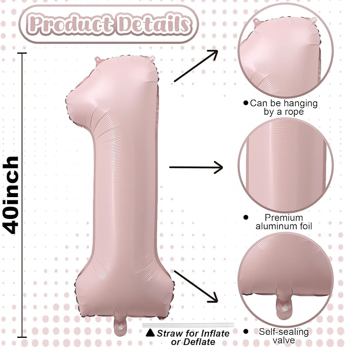 Pastel Pink 13 Balloons Numbers - Image 2