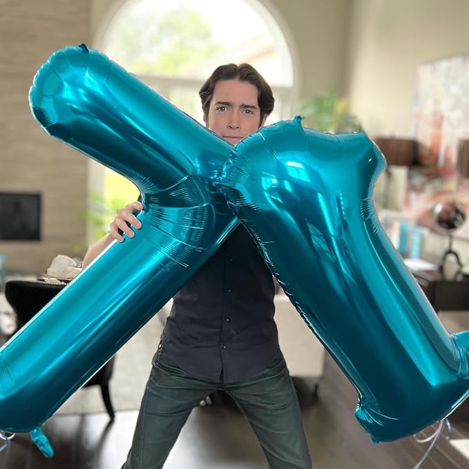 Light Blue Number 1 Balloon 40 Inch, 1st Birthday Decorations Men Women | Foil - Image 9
