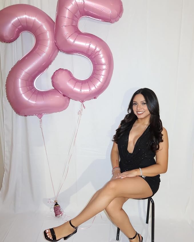 40 Inch Pastel Pink Number 5 Balloon, 5th Birthday Party Decorations | 40 Inch - Image 4