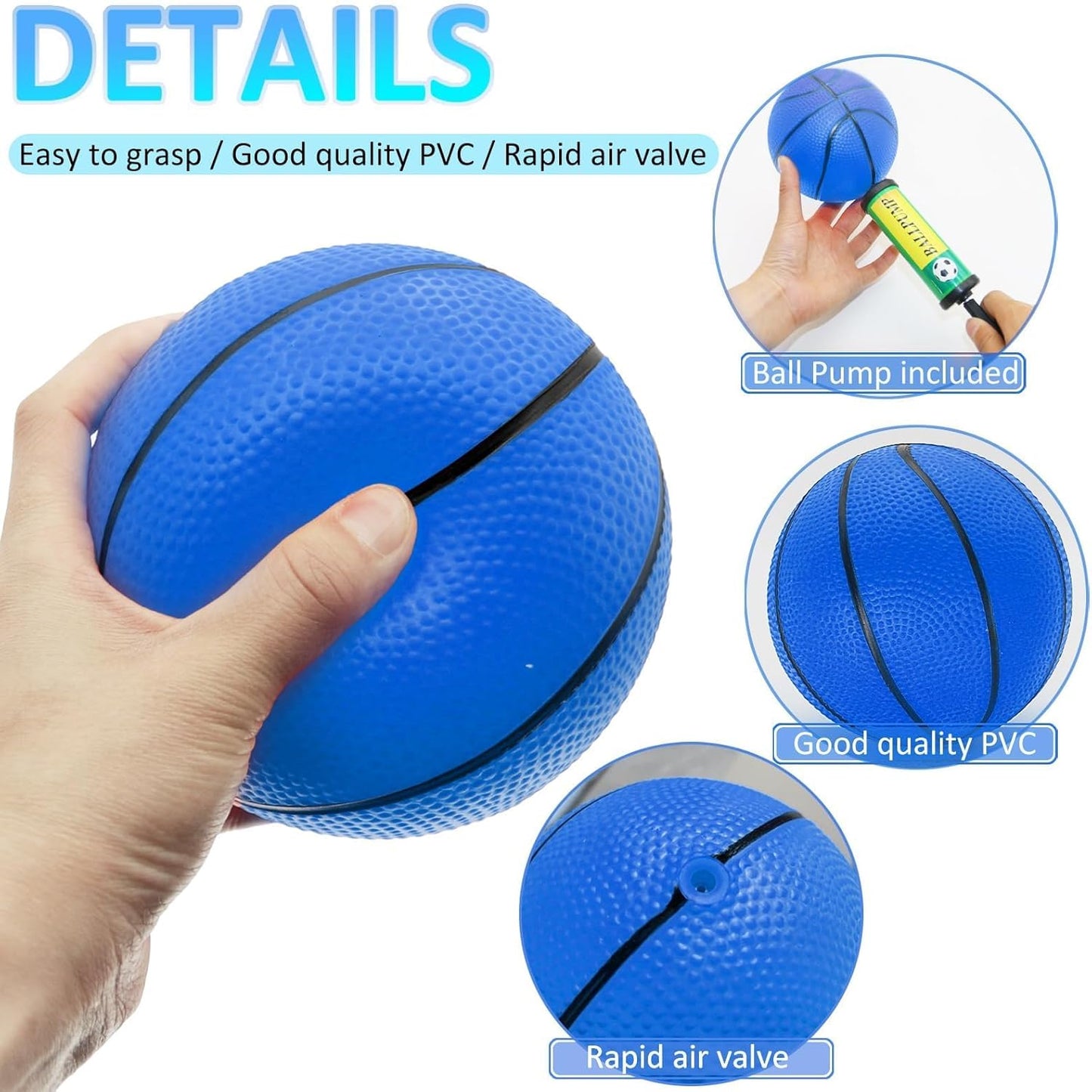 30Pcs 7" Mini Basketballs Balls Bulk, PVC Small Basketball for Over The Door Basketball Hoop Games Party Favors Indoor Outdoor Play Adults Kids Pool Beach Colorful