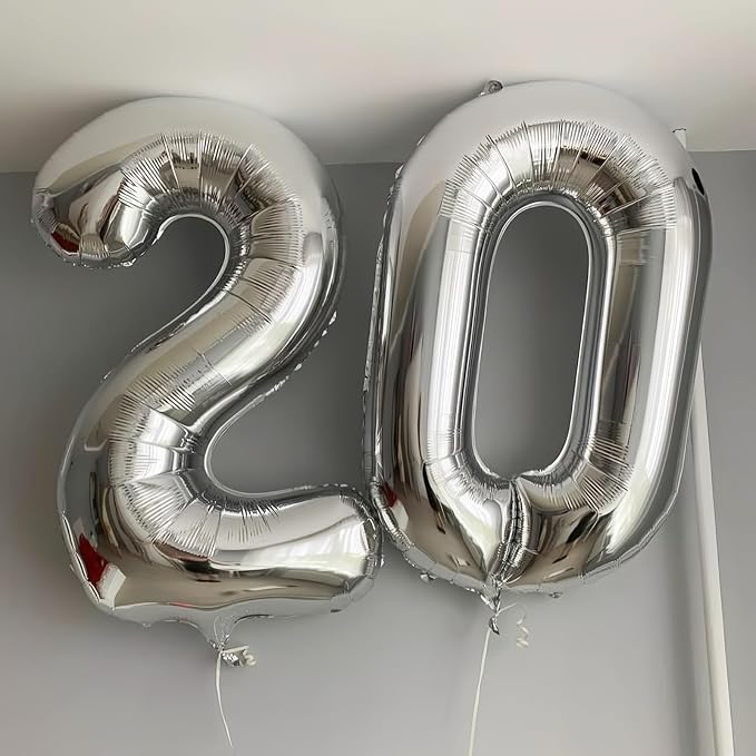 Silver 0 Balloon, 40 Inch Number 0 Balloon, Birthday Balloon Decorations - Image 4