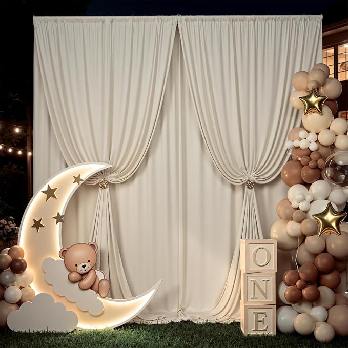 20ft×12ft Beige Backdrop Curtain - Image 6