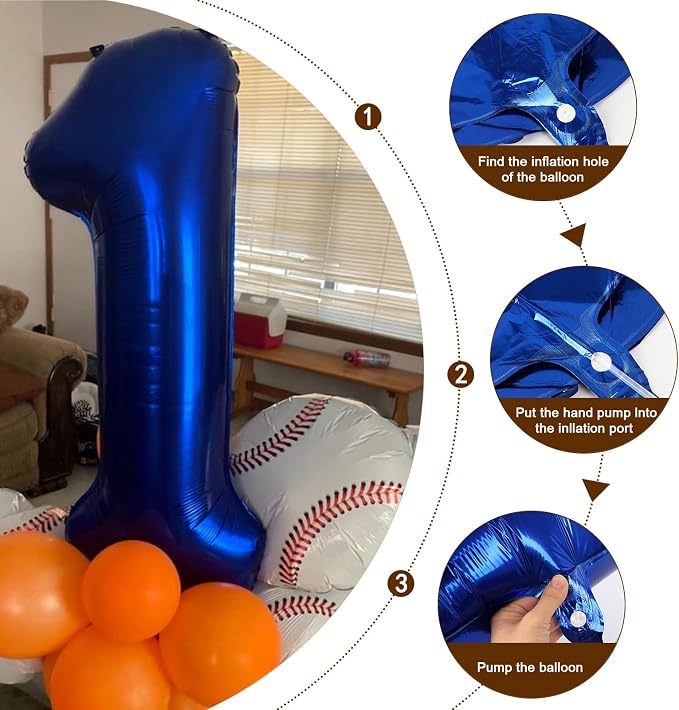2 Balloon 40 inch Navy Blue Number Balloons - Image 6